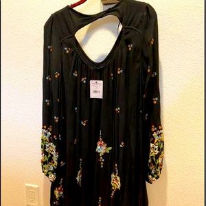 Free people dress with embroidery Never worn tag still on